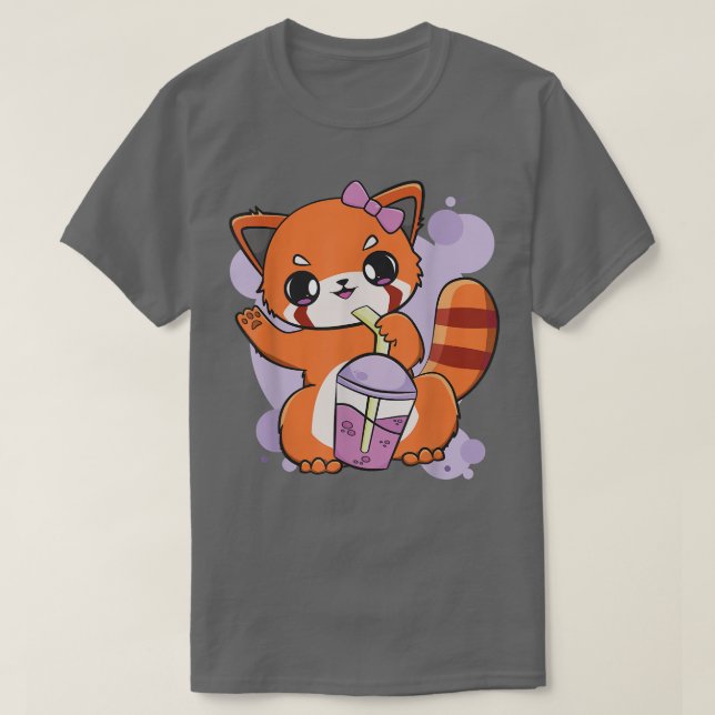 Camiseta Red Panda Boba Tea Bubble Otaku Anime (Diseño del anverso)