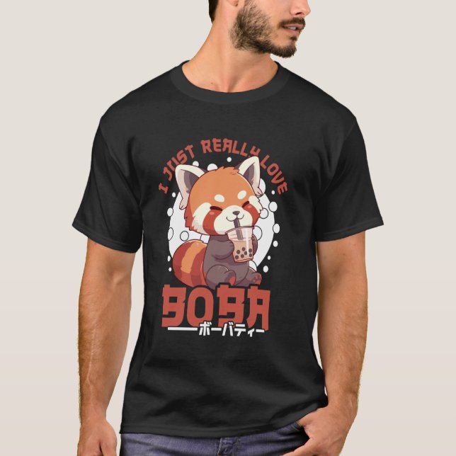 Camiseta Red Panda Boba Tea Kawaii Bubble Tea Red Panda Ani (Anverso)