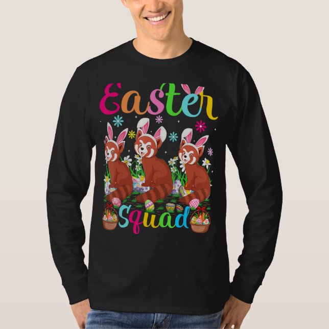 Camiseta Red Panda Bunny Ear Easter Squad Red Panda Happy E (Anverso)