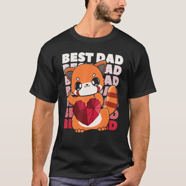 Camiseta Red Panda Dad Parent Best Papa Bear Fathers Day An (Anverso)