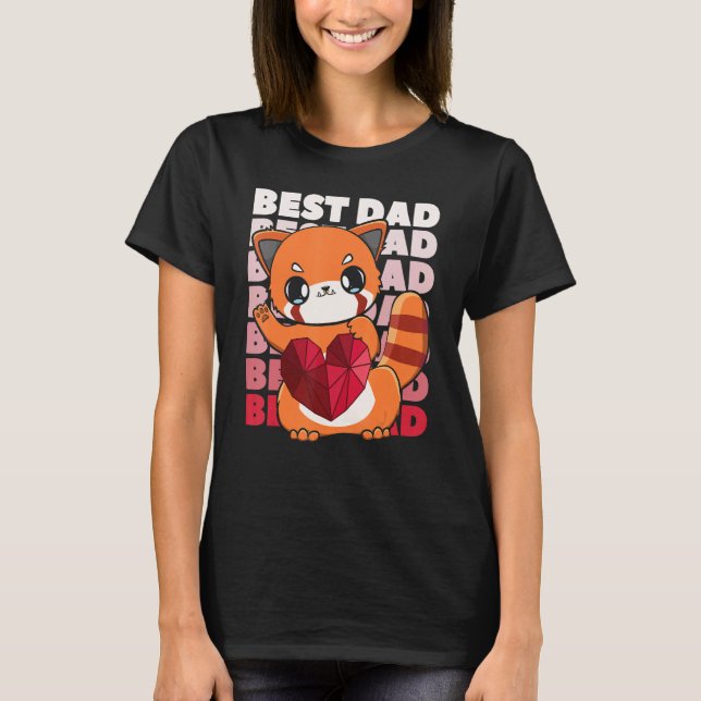 Camiseta Red Panda Dad Parent Best Papa Bear Fathers Day An (Anverso)