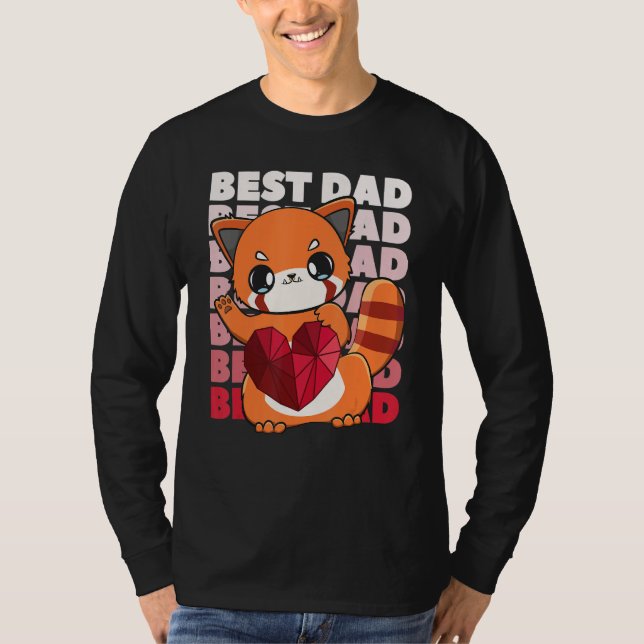 Camiseta Red Panda Dad Parent Best Papa Bear Fathers Day An (Anverso)