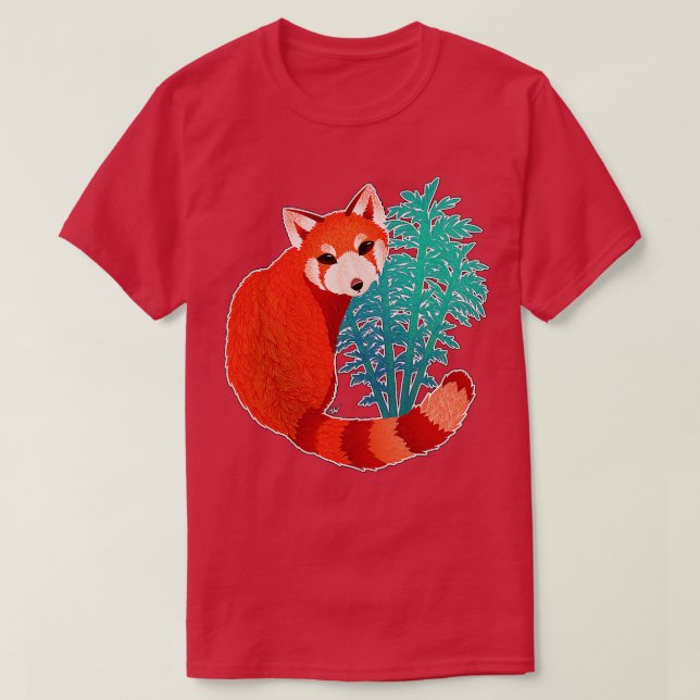 Camiseta Red Panda Dark BG (Diseño del anverso)