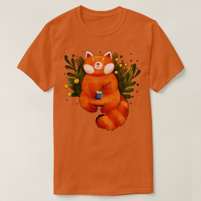 Camiseta Red Panda Enjoying Ramen (Diseño del anverso)