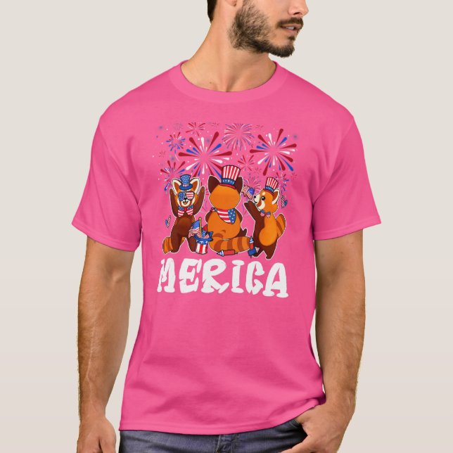 Camiseta Red Panda Fuegos Artificiales Gafas De Sol Gorra M (Anverso)