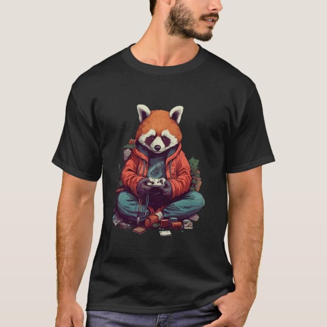 Camiseta Red Panda Gamer Anime Video Gaming (Anverso)