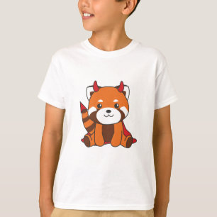 Camiseta Red Panda Halloween Cute Devil Witch Costume
