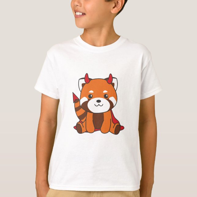 Camiseta Red Panda Halloween Cute Devil Witch Costume (Anverso)
