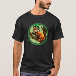 Camiseta Red Panda Leprechaun St Patricks Day Niños Chicas 