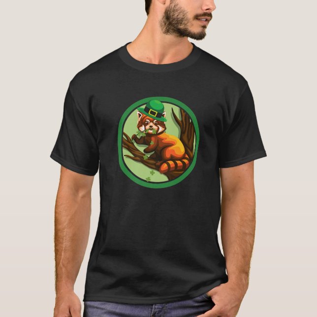 Camiseta Red Panda Leprechaun St Patricks Day Niños Chicas  (Anverso)