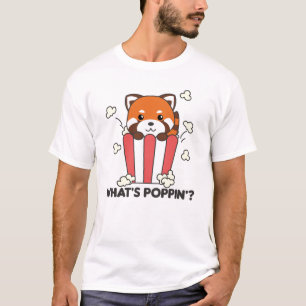 Camiseta Red Panda Popcorn Whats Poppin Funny