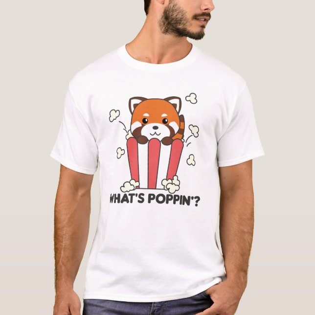 Camiseta Red Panda Popcorn Whats Poppin Funny (Anverso)