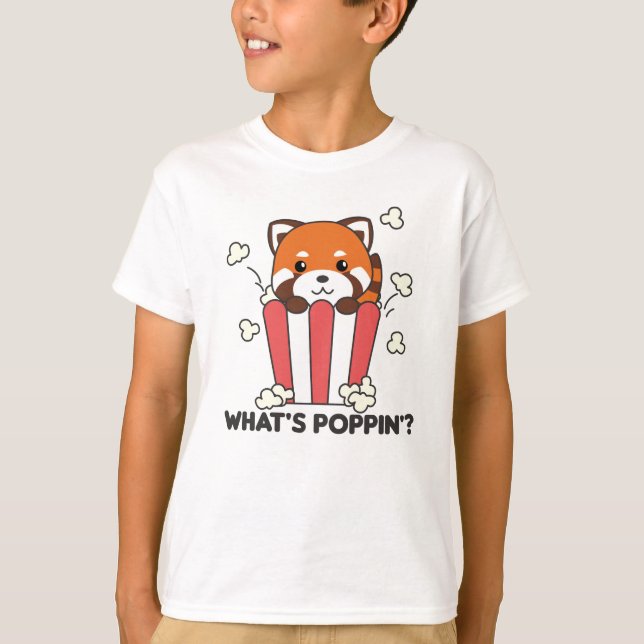Camiseta Red Panda Popcorn Whats Poppin Funny (Anverso)