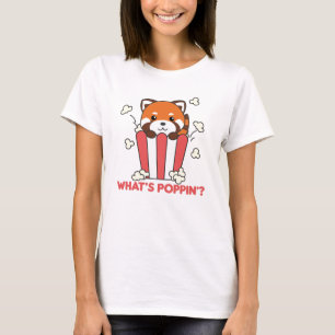 Camiseta Red Panda Popcorn Whats Poppin Funny