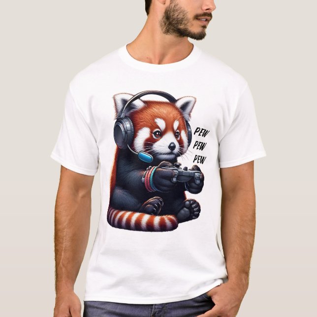Camiseta Red Panda Video Game Nerd (Anverso)