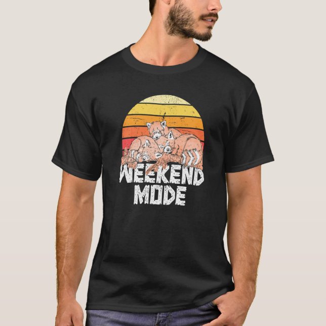 Camiseta Red Panda Weekend Mode Sleep Sleepyhead Fun (Anverso)