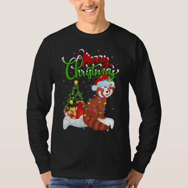 Camiseta Red Panda   Xmas Decorations Santa Red Panda Chris (Anverso)