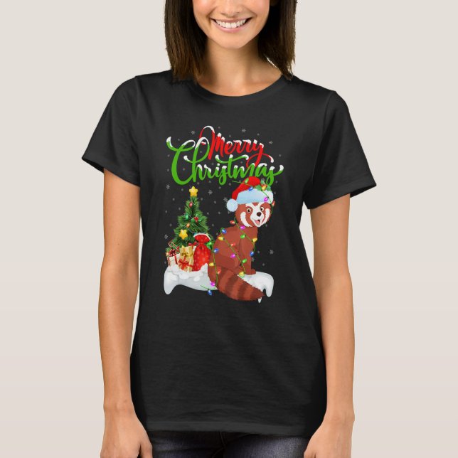 Camiseta Red Panda   Xmas Decorations Santa Red Panda Chris (Anverso)