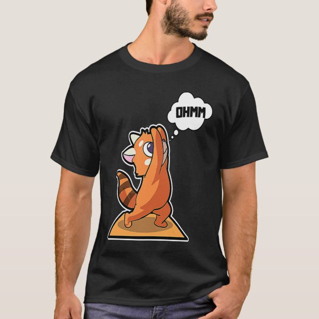 Camiseta Red Panda Yoga Poses Sport Gymnastics Ohm Heartbea (Anverso)