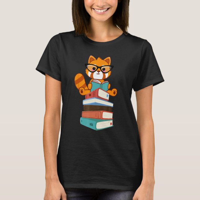 Camiseta Red Pandas Book  Bookworm Cute Red Panda Reader (Anverso)
