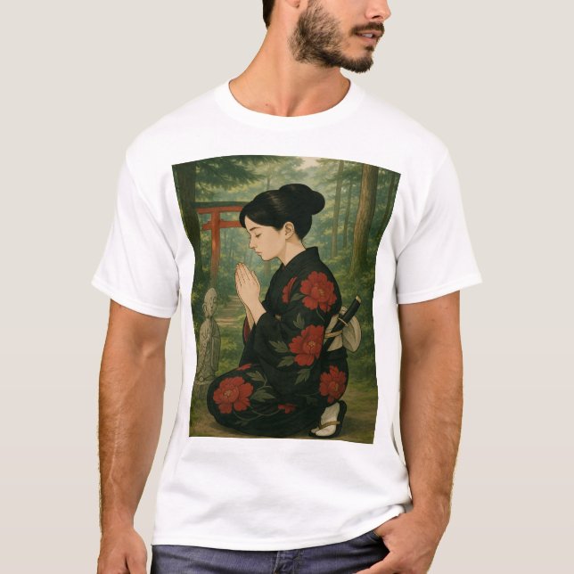 Camiseta Red Peonies and Reverence (Anverso)