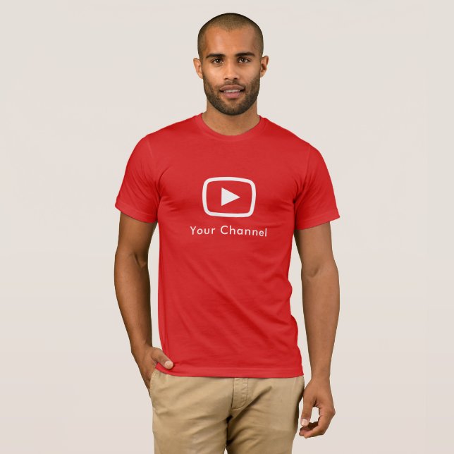 Camiseta Red Personalizado de nombre de canal de Youtube (Anverso completo)