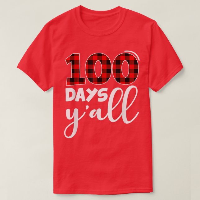 Camiseta Red Plaid 100 Days Yx27all Funny 100th Day Of Scho (Diseño del anverso)