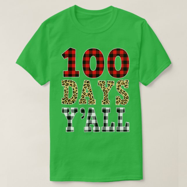 Camiseta Red Plaid 100 Days Yx27all Funny 100th Day Of Scho (Diseño del anverso)