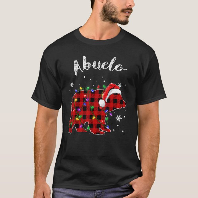 Camiseta Red Plaid Abuelo Bear Matching Family Christmas Pa (Anverso)