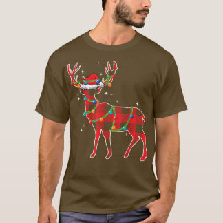 Camiseta Red Plaid Buffalo Deer Navidades Pajamas Xmas Lige