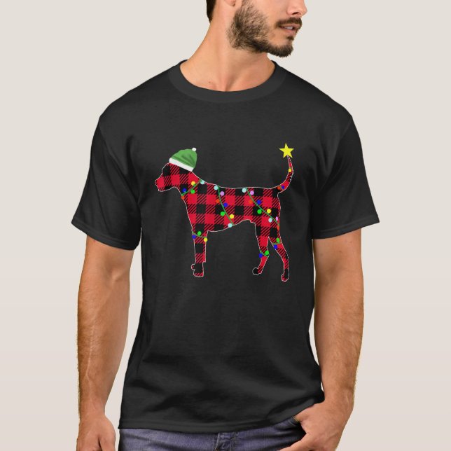 Camiseta Red Plaid Buffalo Dog Pajama Christmas Gift Men Wo (Anverso)