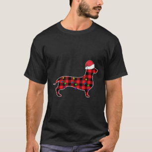 Camiseta Red Plaid Buffalo Great Dachshund Christmas Pajama