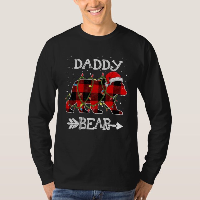 Camiseta Red Plaid Daddy Bear Christmas Santa Family Matchi (Anverso)