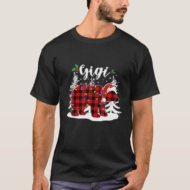 Camiseta Red Plaid Gigi Bear Buffalo Family Pajama Christma (Anverso)