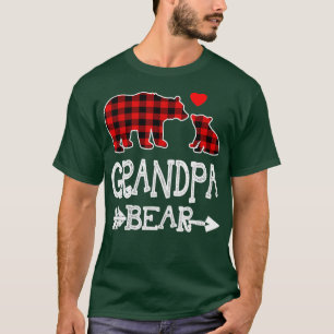 Camiseta Red Plaid Grandpa Bear Christmas Pajama Matching F