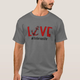 Camiseta Red Plaid Heart Veteranlife Love Cute Valentines D
