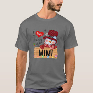 Camiseta Red Plaid I Love Being A Mimi Snowman Family Chris