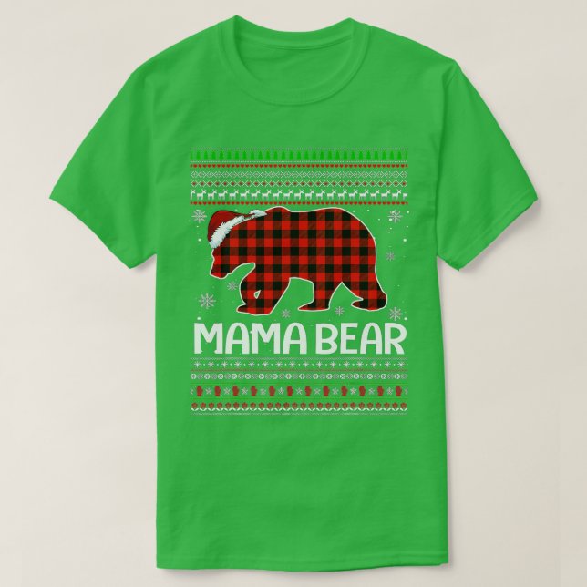 Camiseta Red Plaid Mama Bear Christmas Pajama Matching Fami (Diseño del anverso)