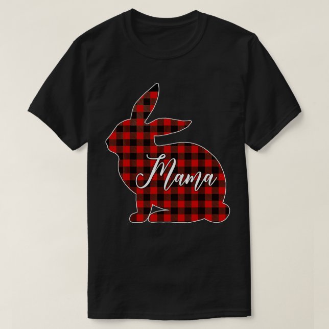 Camiseta Red Plaid Mama Bunny - Matching Pajama Rabbit Mama (Diseño del anverso)