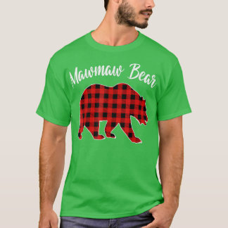 Camiseta Red Plaid Mawmaw Oso Familia Búfalo Matanza Paja