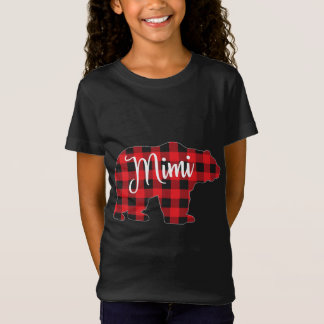 Camiseta Red Plaid Mimi Bear Matando Búfalo Familia Pajama