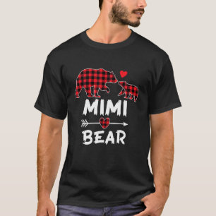Camiseta Red Plaid Mimi Bear Xmas Funny Family Navidades Pa
