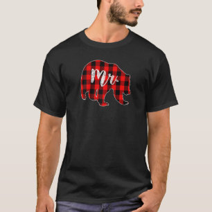 Camiseta Red Plaid Mr Bear Matching Family Buffalo Christm