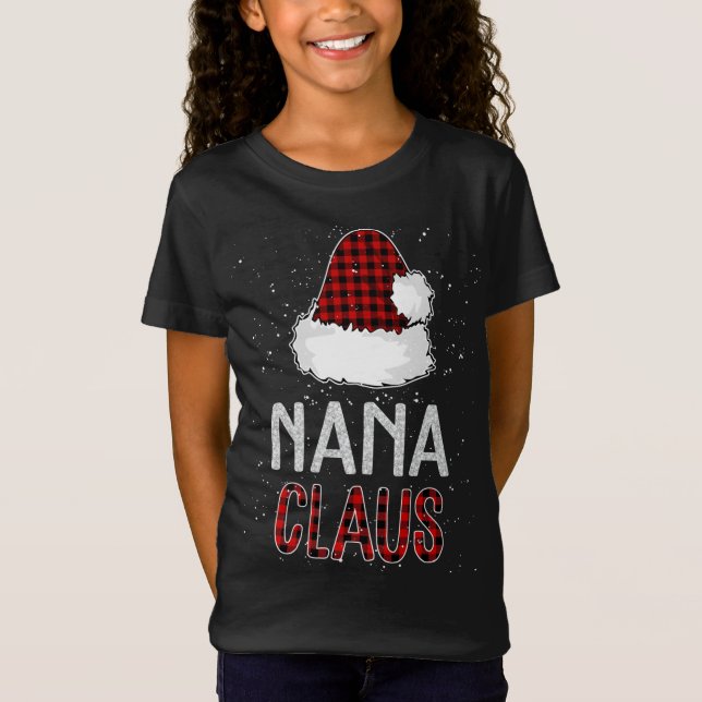 Camiseta Red Plaid Nana Claus - Funny de la familia coincid (Anverso)