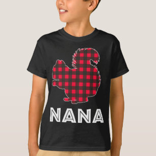 Camiseta Red Plaid Nana Squirrel Navidades coincidiendo con