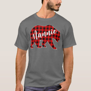 Camiseta Red Plaid Nannie Bear Familia Búfalo Paja
