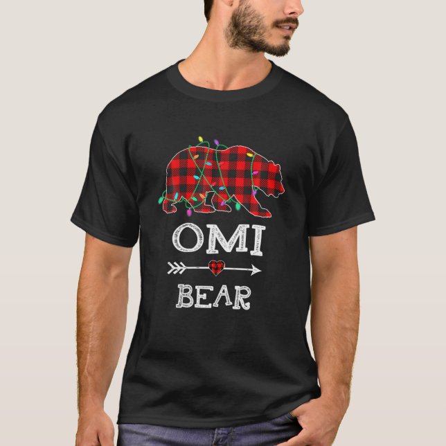 Camiseta Red Plaid Omi Bear Buffalo Family Omi Pajama Chris (Anverso)