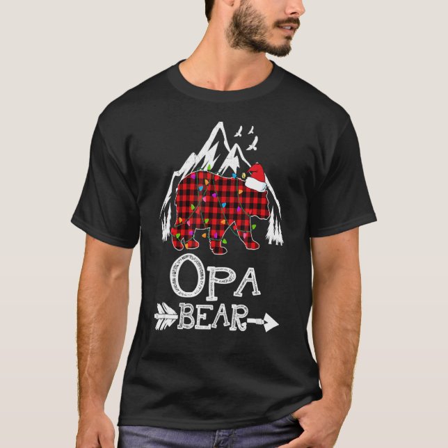 Camiseta Red Plaid Opa Bear Navidades Pajama Familias Conco (Anverso)