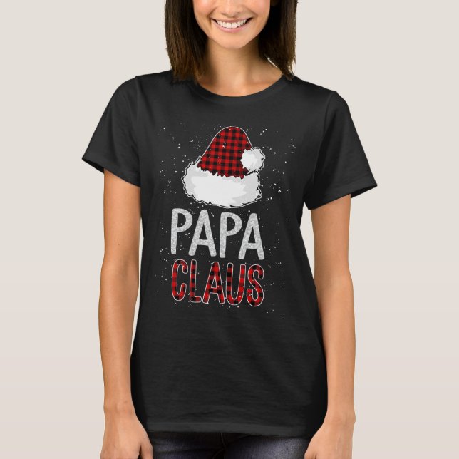 Camiseta Red Plaid Papa Claus Design - Funn Familiar Coinci (Anverso)