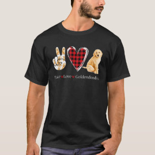 Camiseta Red Plaid-Peace Love Goldendoodles